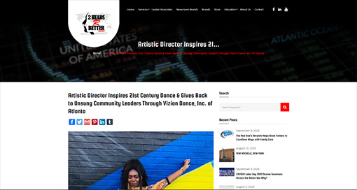 Artistic Director inspires 21st century dance & gives back to unsung community leaders through ViZion Dance, Inc. of Atlanta.