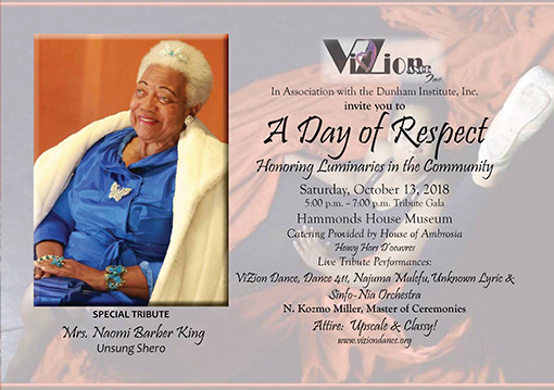 A Day of Respect 2018 Honoree, Mrs. Naomi Barber King