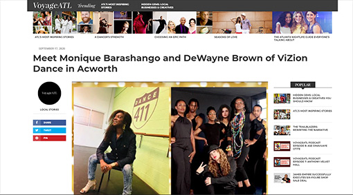 ViZion Dance Inc. featured in the Inspiring Stories series in VoyageATL Magazine